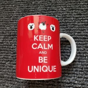 KEEP CALM and BE UNIQUE by Soho loft Mug with funny message Like New